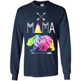 Mama Bear Shirt Tie Dye Family Vacation & Camping Tee - Long Sleeve T-Shirt