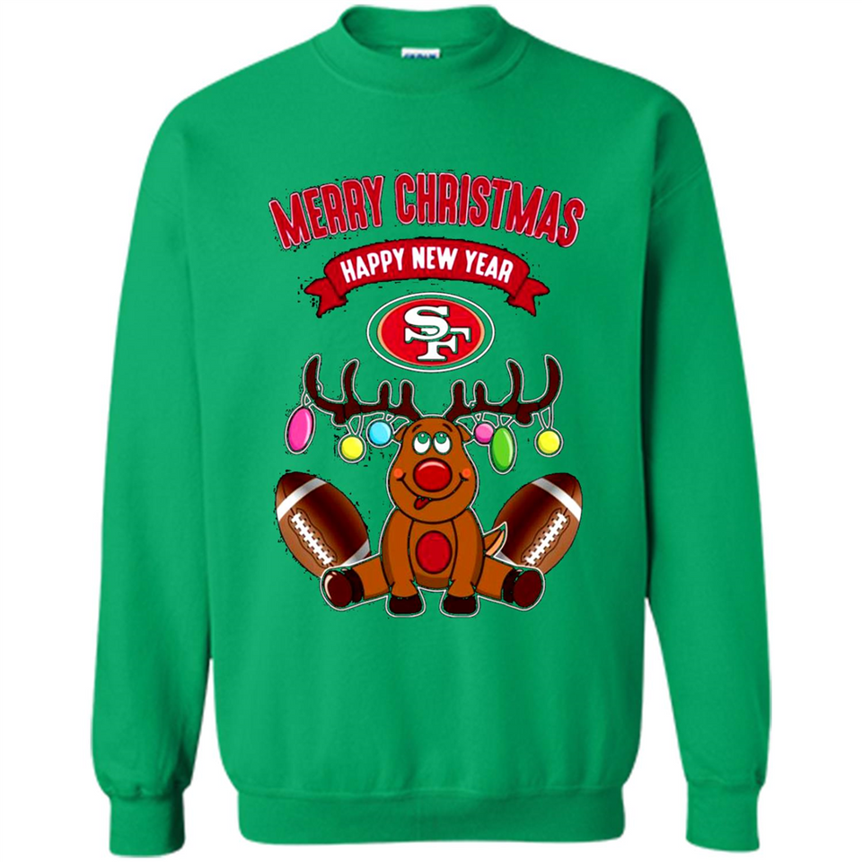 San Francisco 49ers NFL Reindeer Funny Merry Christmas And Happy New Year
