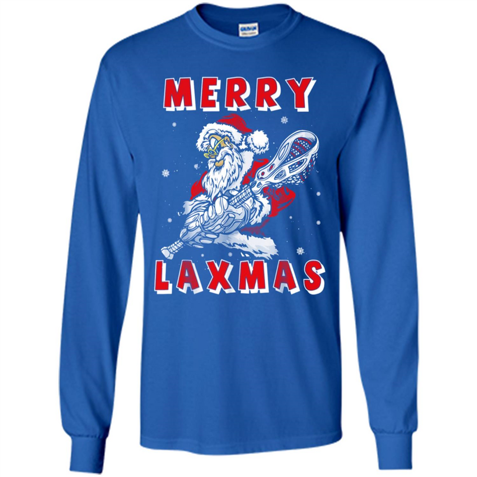 Lacrosse Merry Laxmas Santa - Long Sleeve T-Shirt