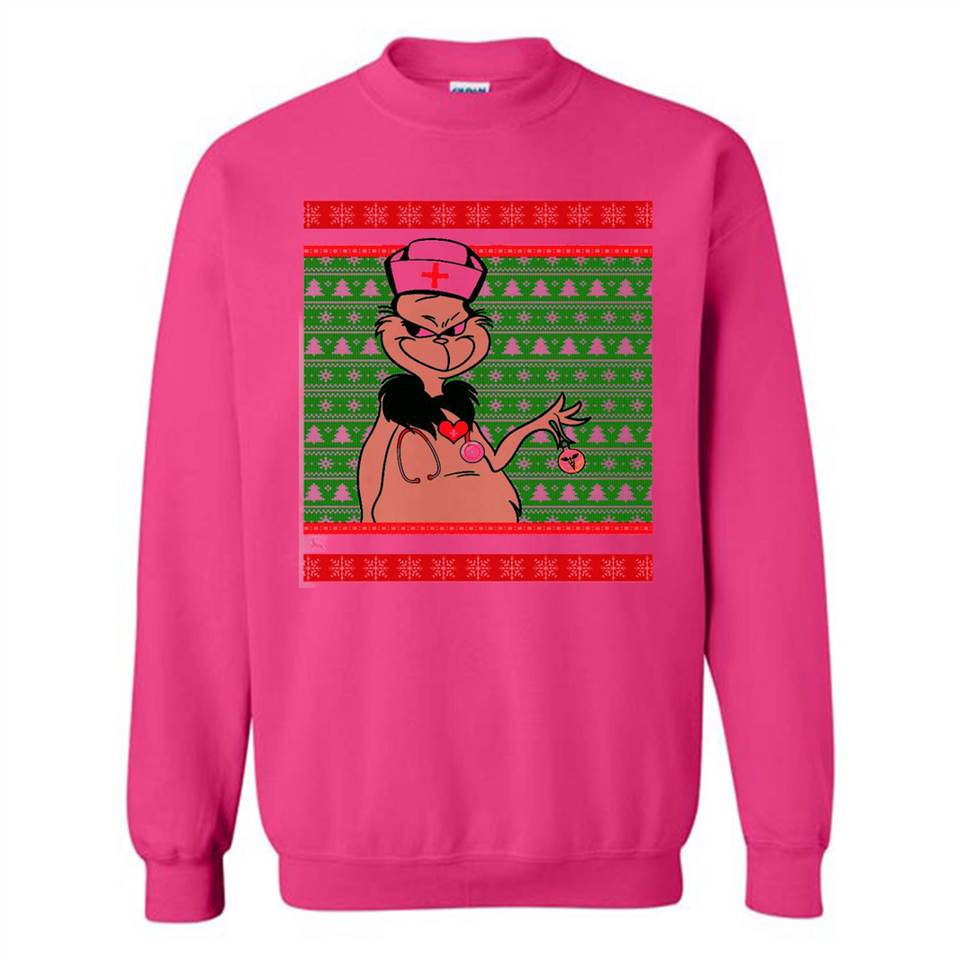 Grinch Nurse Ugly Christmas Sporty T-Shirt PINGPONG - Sweatshirt