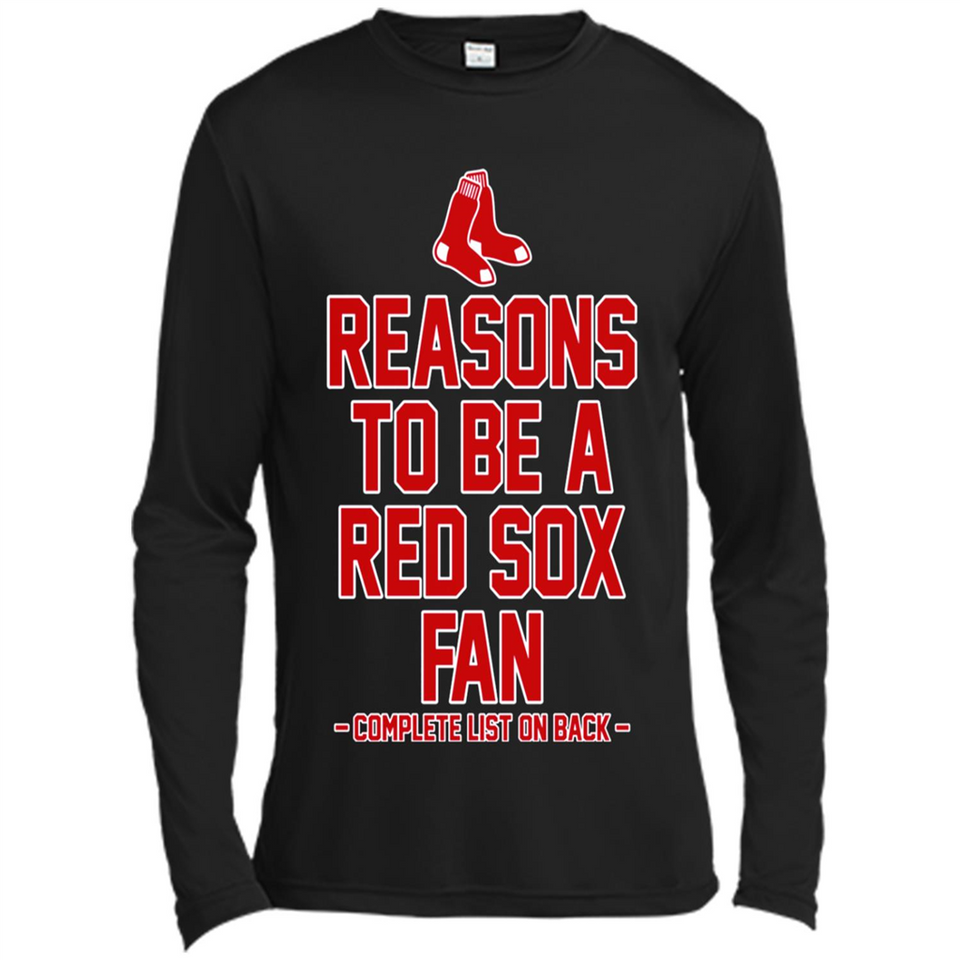 Reasons to be a Boston Red Sox Fan Complete List on Back - Canvas Long Sleeve T-Shirt