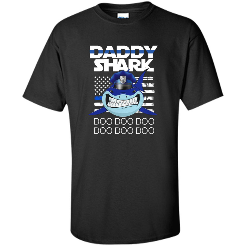 Police Daddy Shark Blue Line Tee