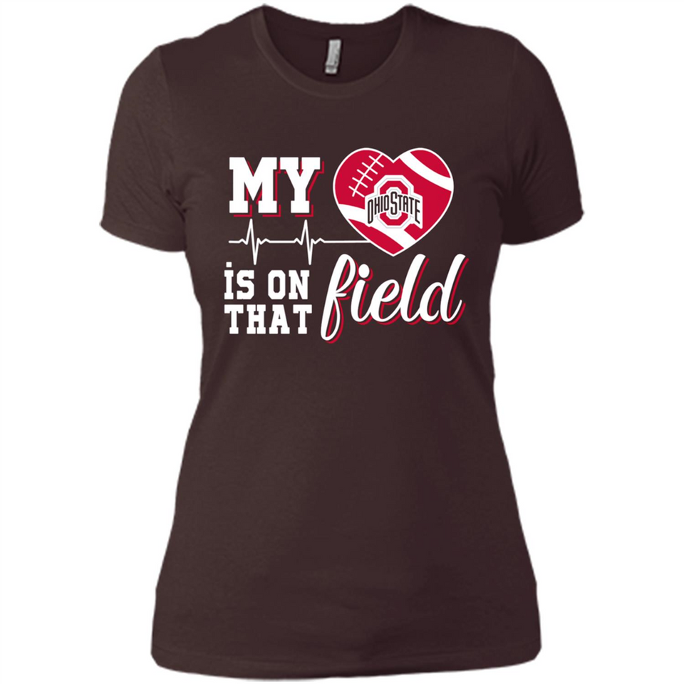 Ohio State Buckeyes Football My Heart is on that Field - Ladies' Boyfriend T-Shirt