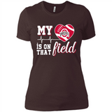 Ohio State Buckeyes Football My Heart is on that Field - Ladies' Boyfriend T-Shirt