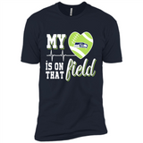 Seattle Seahawks Football My Heart is on that Field - Premium Short Sleeve T-Shirt