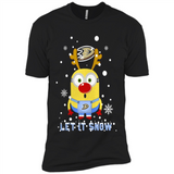 Minion Anaheim Ducks Ugly Christmas Sweater Let it Snow - Premium Short Sleeve T-Shirt