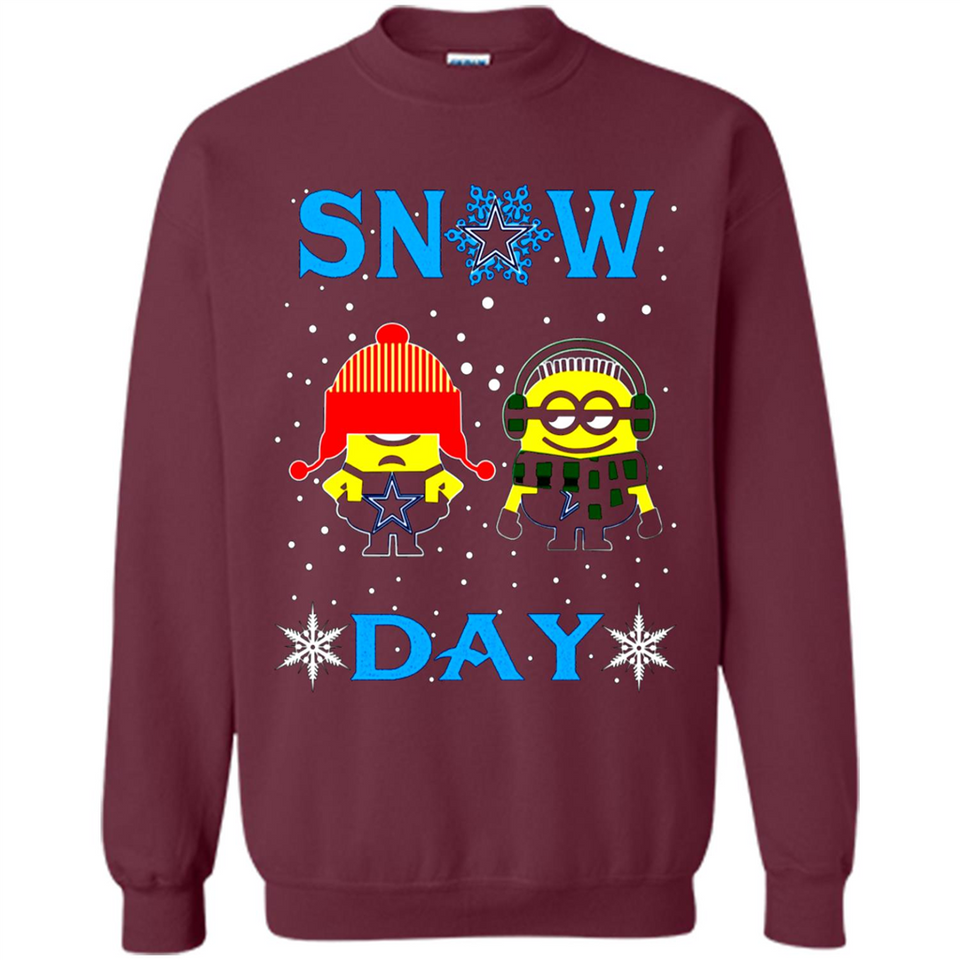 Snow Day Shirt For Dallas Cowboys Vs Minion Fans pingpong