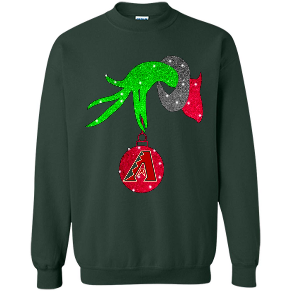 GRINCH HAND HOLDING ARIZONA DIAMONDBACKS GLITTER CHRISTMAS PINGPONG
