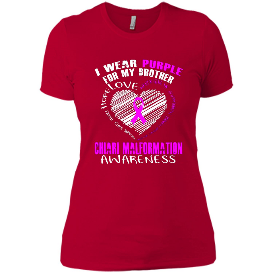 I Wear Purple For My Brother Chiari Malformation - Ladies' Boyfriend T-Shirt
