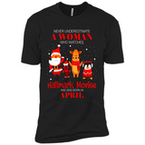 Never Underestimate An April Woman Watches Hallmark Movies Sweatshirt - Premium Short Sleeve T-Shirt