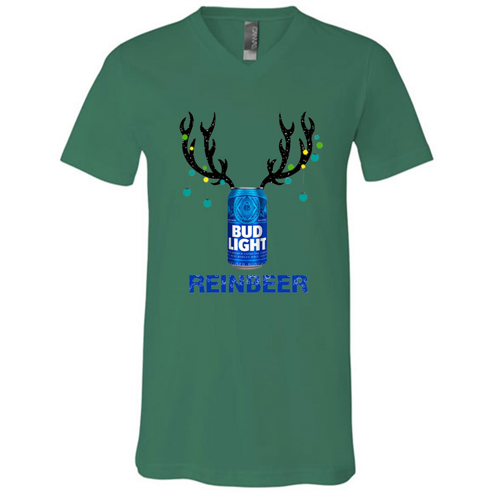 Bud Light Reinbeer Funny Beer Reindeer Christmas Sweatshirt - Canvas Unisex V-Neck
