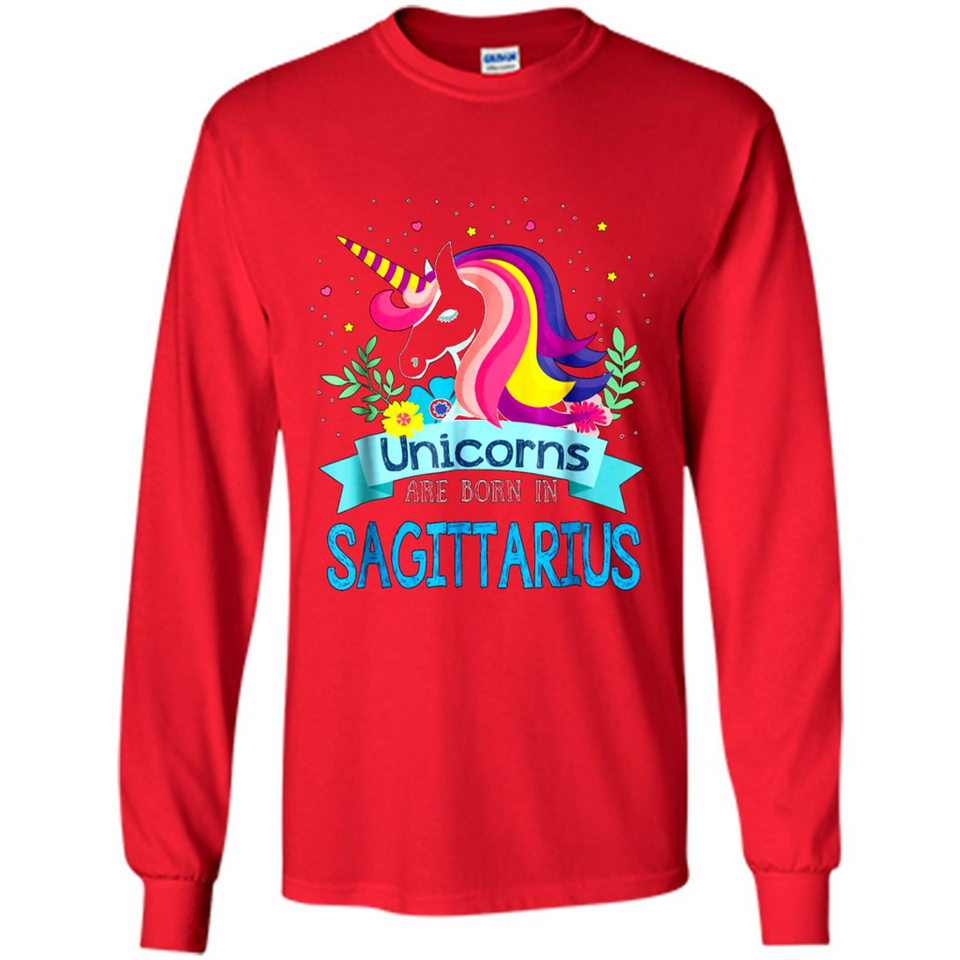 Unicorns are born in Sagittarius Birthday Rainbow Custom Ultra Cotton