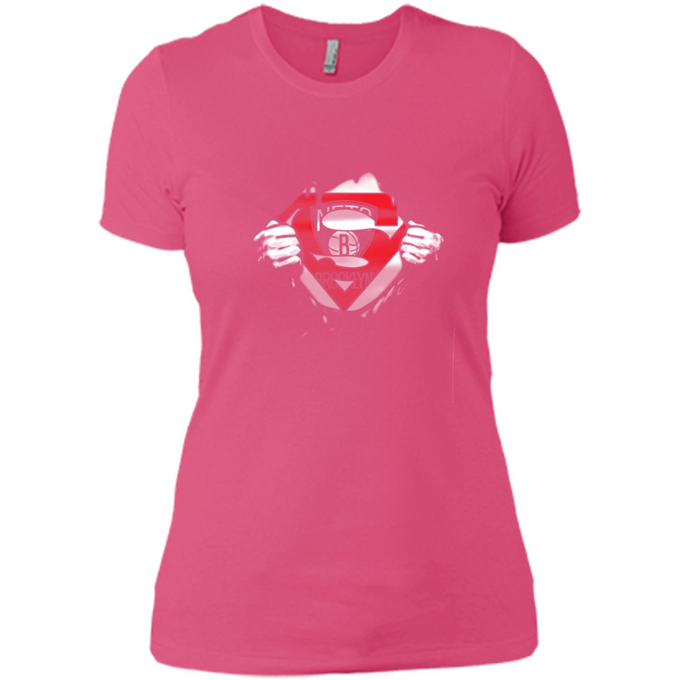 Brooklyn Nets And Superman Fans - Ladies' Boyfriend T-Shirt