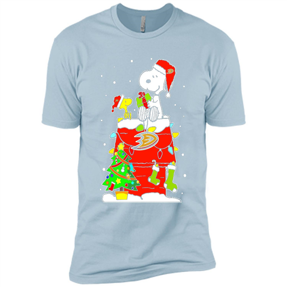 Anaheim Ducks Snoopy Ugly Christmas Sweaters - Sao chép - Premium Short Sleeve T-Shirt