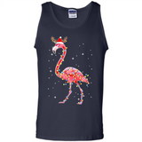 Christmas Lights Flamingo Wearing Santa Hat Funny Xmas - Tank Top