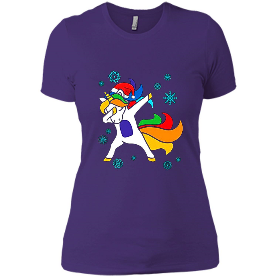 Christmas Dabbing Unicorn - Ladies' Boyfriend T-Shirt