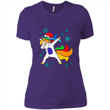 Christmas Dabbing Unicorn - Ladies' Boyfriend T-Shirt