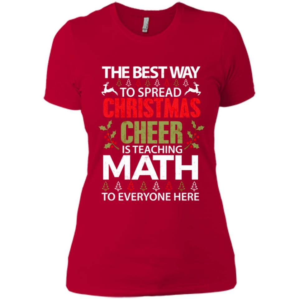 Math Teacher Christmas Shirt Christmas Cheer - Ladies' Boyfriend T-Shirt