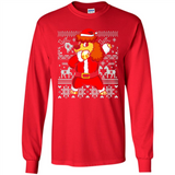 Dabbing Poodle Santa Christmas Holiday Sweatshirt - Long Sleeve T-Shirt