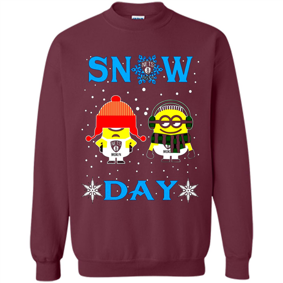 Snow Day Shirt For Brooklyn Nets Vs Minion Fans pingpong
