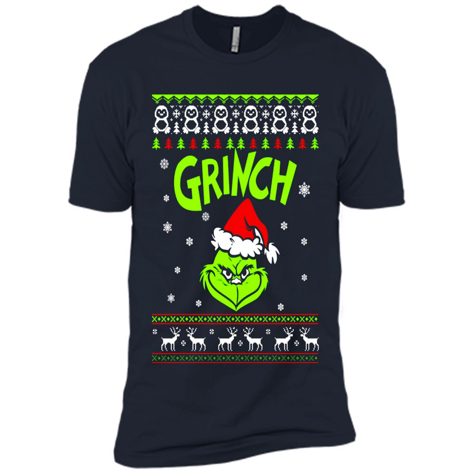 The Grinch Face Christmas - Premium Short Sleeve T-Shirt