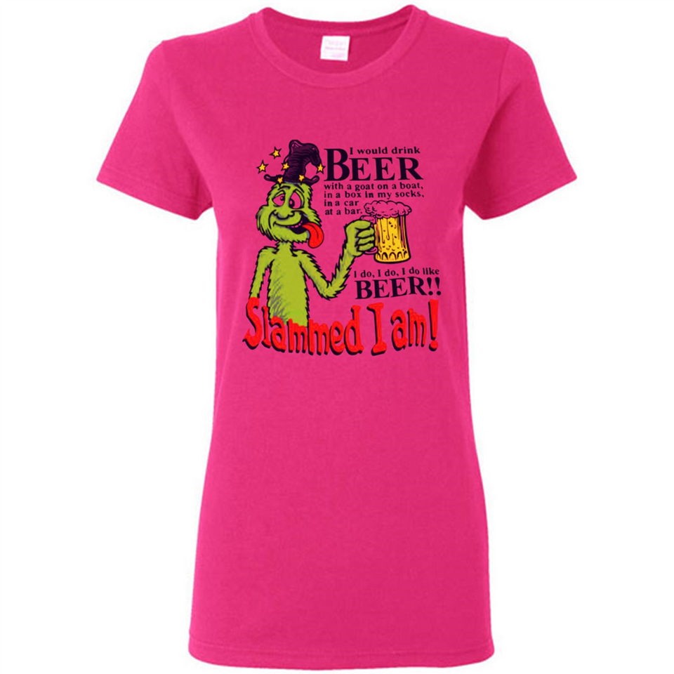 Slammed I Am I Would Drink Beer With A Goat On A Boat Shirt - Ladies Short-Sleeve