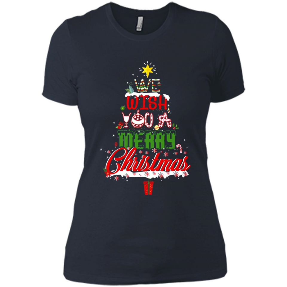 We Wish You A Merry Christmas Funny Pine Gift Sleeve - Ladies' Boyfriend T-Shirt
