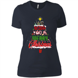 We Wish You A Merry Christmas Funny Pine Gift Sleeve - Ladies' Boyfriend T-Shirt