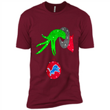 GRINCH HAND HOLDING DETROIT LIONS GLITTER CHRISTMAS PINGPONG