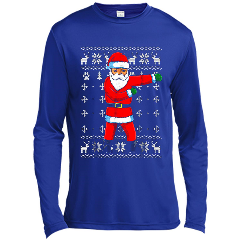 Flossing Santa Christmas Ugly Sweater Style Pajama Xmas Gift - Canvas Long Sleeve T-Shirt