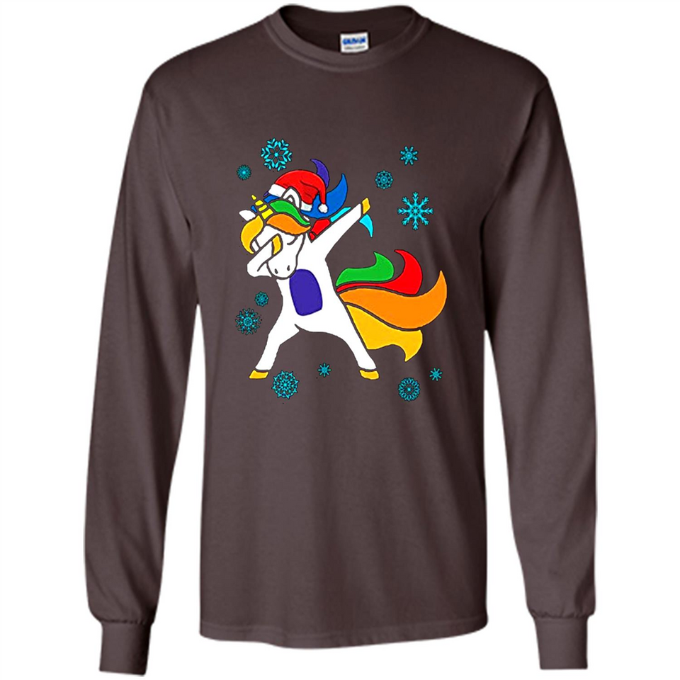 Christmas Dabbing Unicorn - Long Sleeve T-Shirt
