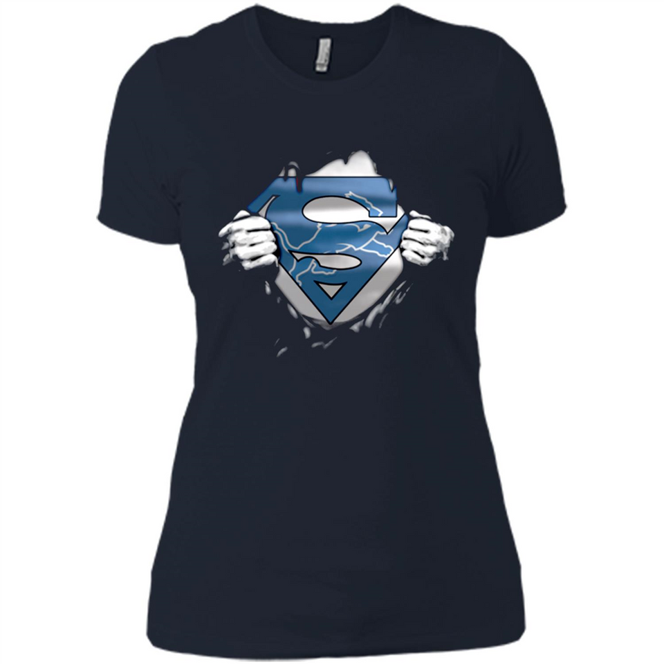 Detroit Lions And Superman Fans - Ladies' Boyfriend T-Shirt