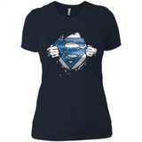 Detroit Lions And Superman Fans - Ladies' Boyfriend T-Shirt