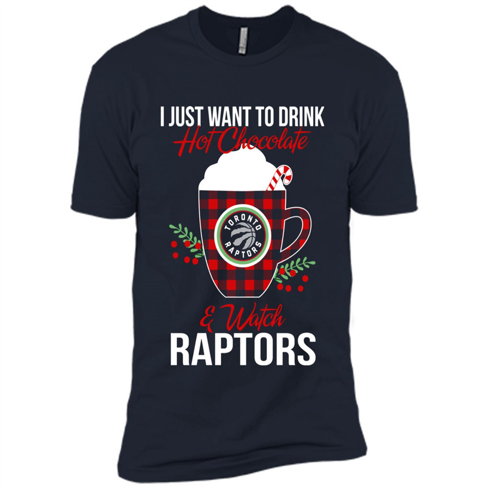 I Just Want To Drink Hot Chocolate & Watch Toronto Raptors Ugly Christmas Sweater PINGPONG
