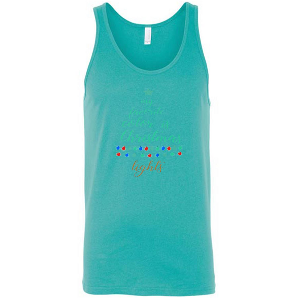 My Favorite Color is Christmas Lights Xmas Sporty T-Shirt - Canvas Unisex Tank