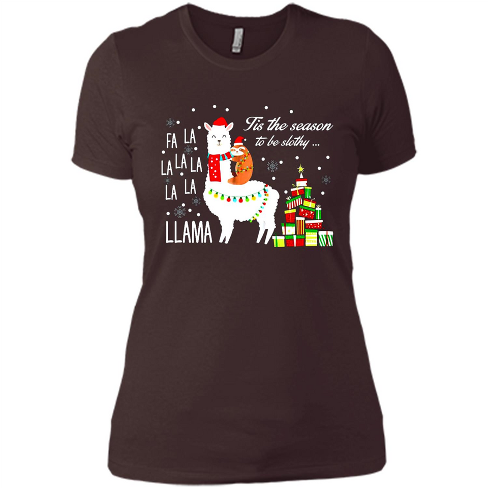 Llama Tis the season to be slothy Christmas sweatshirt PINGPONG - Ladies' Boyfriend T-Shirt