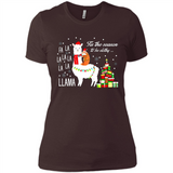 Llama Tis the season to be slothy Christmas sweatshirt PINGPONG - Ladies' Boyfriend T-Shirt