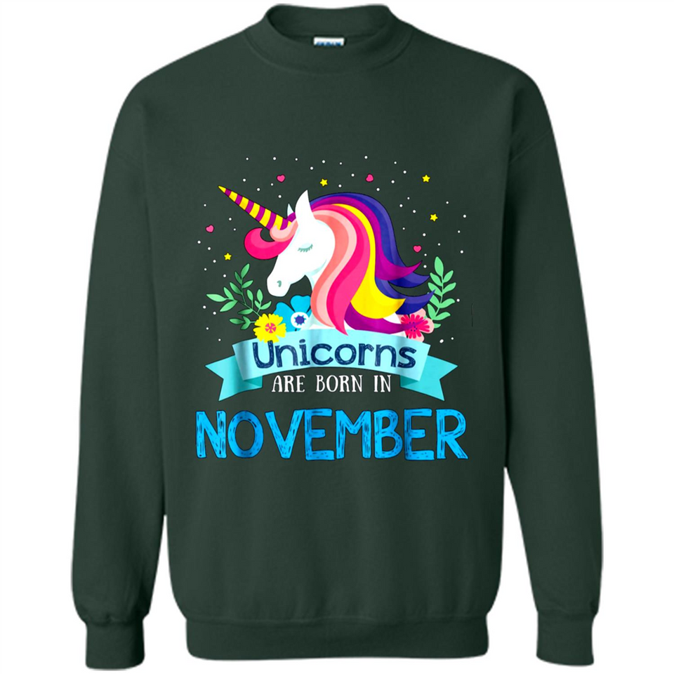 Unicorns are born in November Birthday Rainbow Gift Ladies Custom