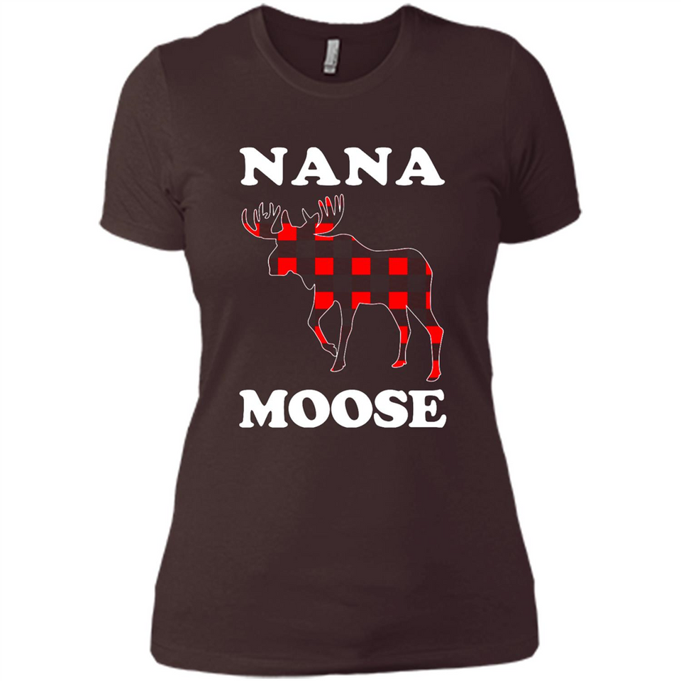 Nana Moose Funny Christmas Plaid Buffalo T-Shirt - Ladies' Boyfriend T-Shirt