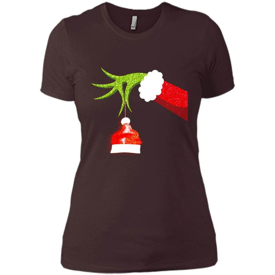 Funny Grinch Hand Holding Santa Hat Ornament Christmas PING PONG