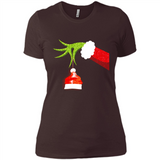 Funny Grinch Hand Holding Santa Hat Ornament Christmas PING PONG