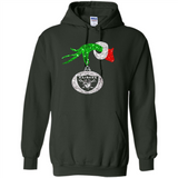 Amazing tee Oakland Raiders Glitter Grinch Monogram Ornament Christmas Gift - Hoodie