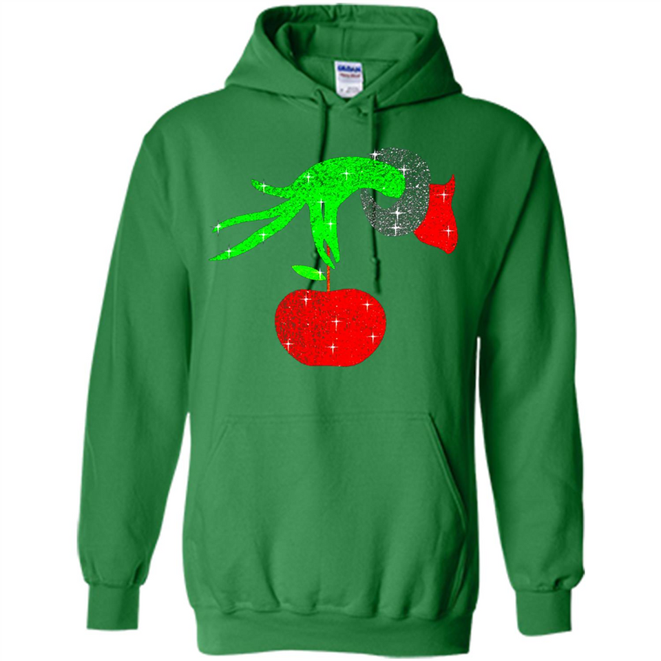 Christmas The Grinch Hand Holding Apple Ornament sweater - Hoodie