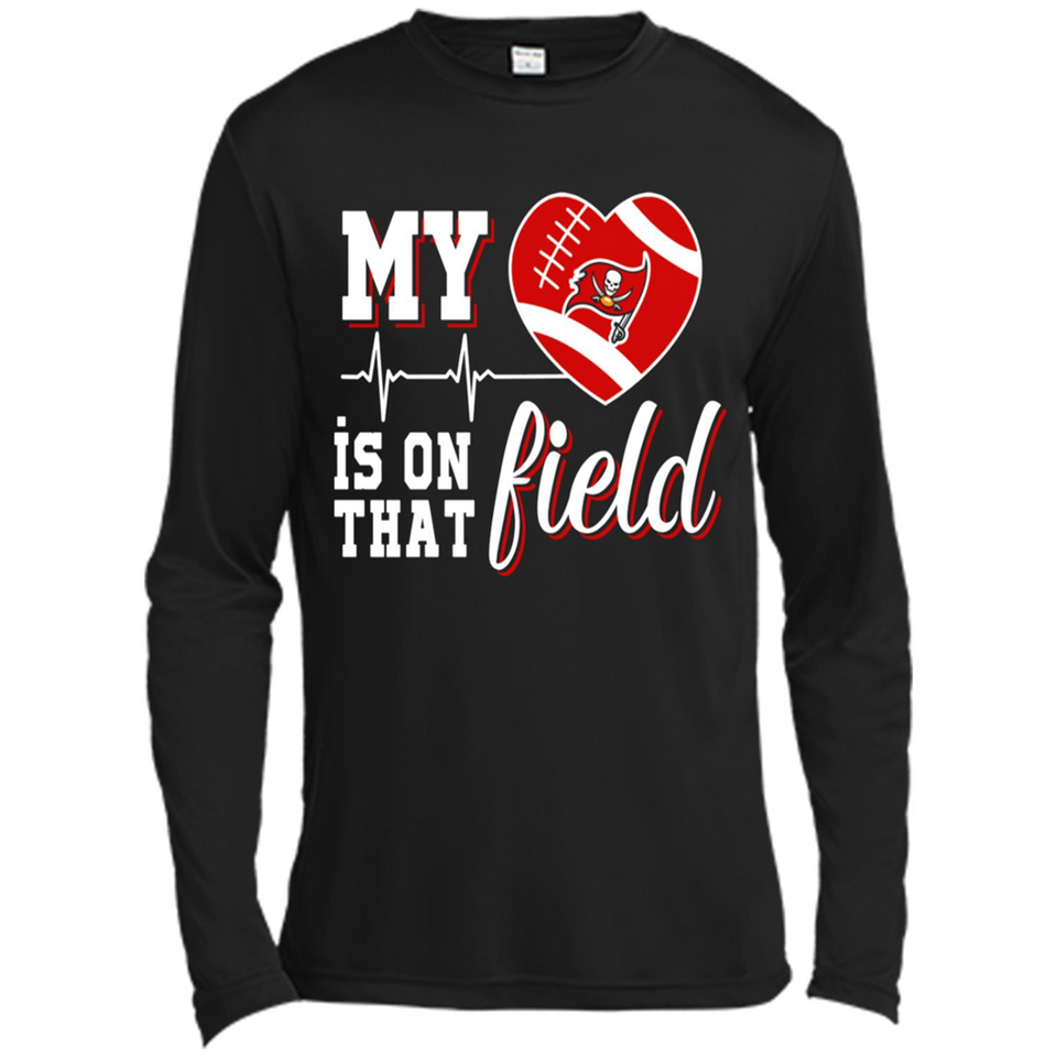 Tampa Bay Buccaneers Football My Heart is on that Field - Canvas Long Sleeve T-Shirt