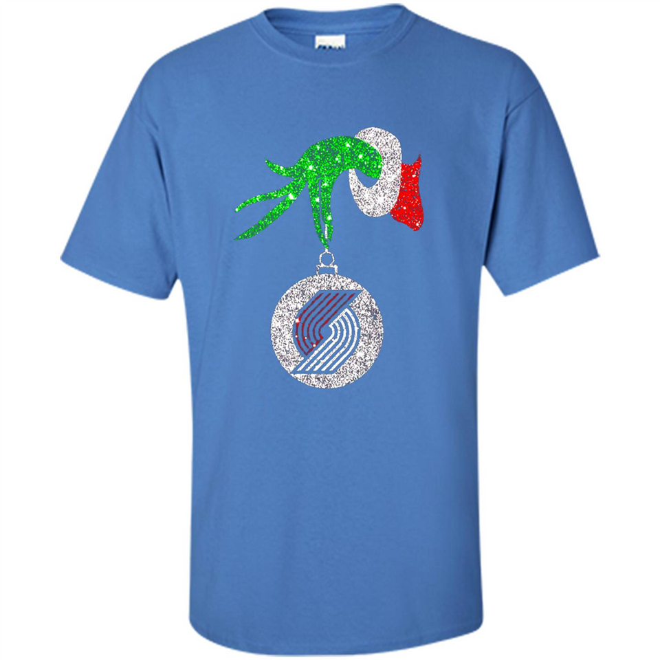 Amazing shirt Portland Trail Blazers Glitter Grinch Monogram Ornament Christmas - Shirt