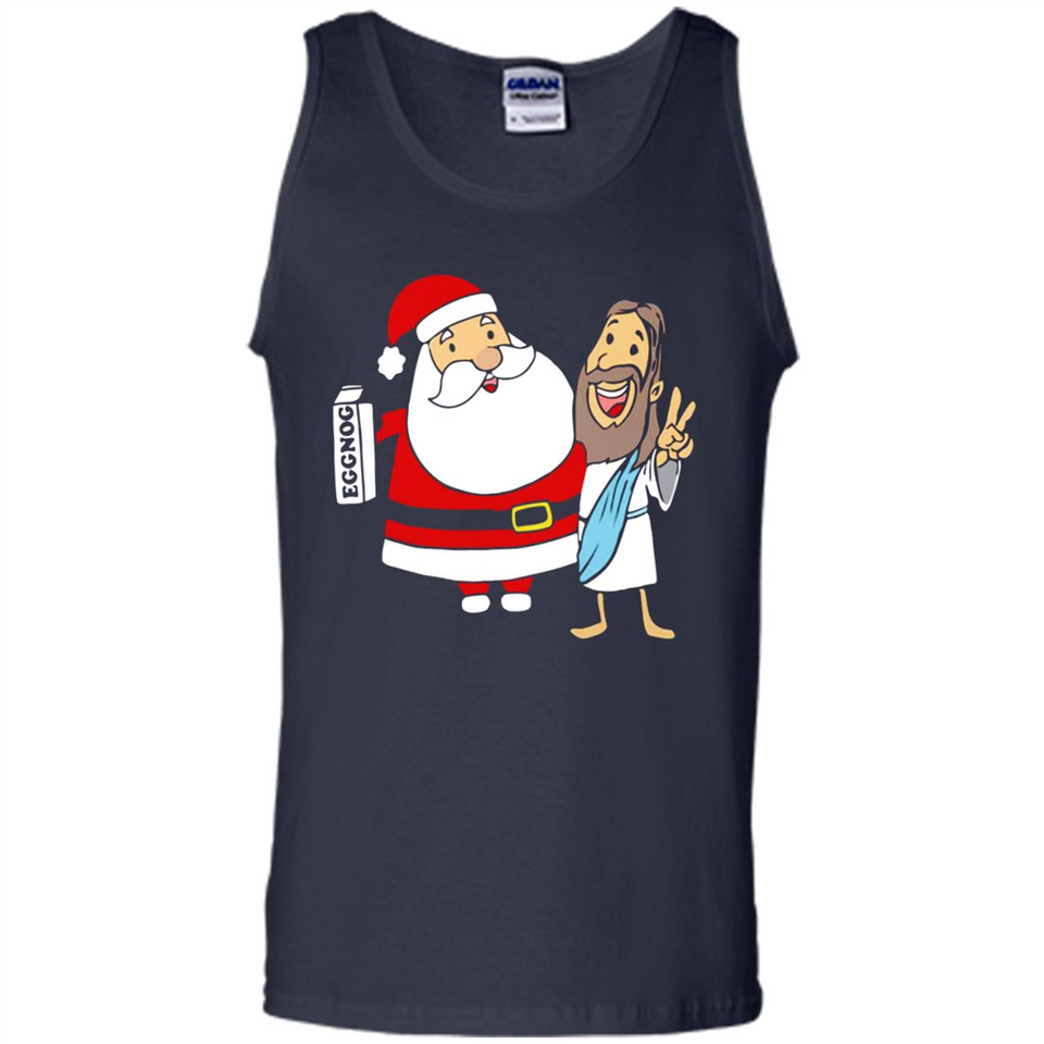 Eggnog Santa And Jesus Christmas