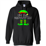 Matching Family Christmas Shirt Funny I'm The Naughty Elf Black mugs PINGPONG - Hoodie
