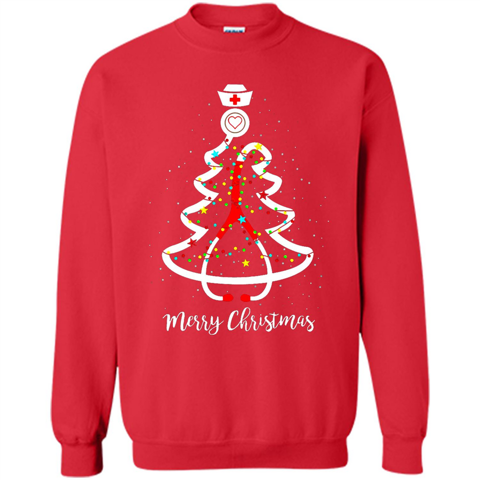 Christmas tree Nurse merry Christmas - Sweatshirt
