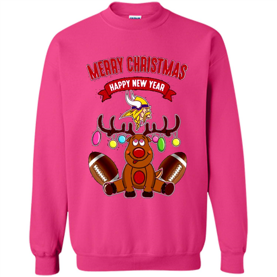 Minnesota Vikings NFL Reindeer Funny Merry Christmas And Happy New Year