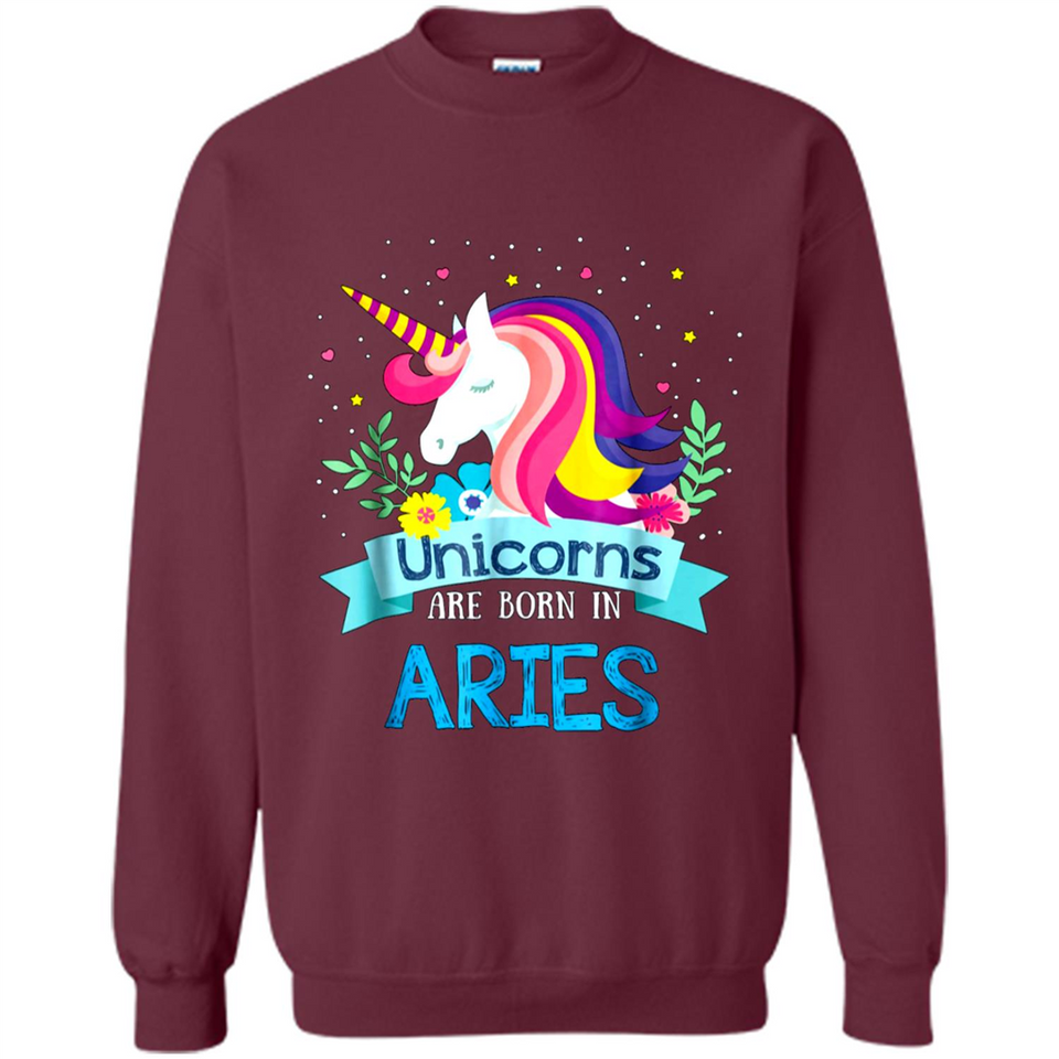 Unicorns are born in Aries Birthday Rainbow Gift Custom Ultra Cotton